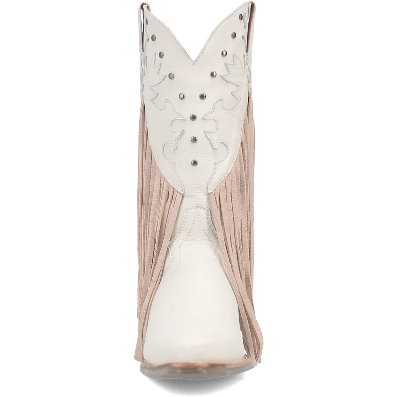 Hoedown Off White Leather Fringe Boots (DS)