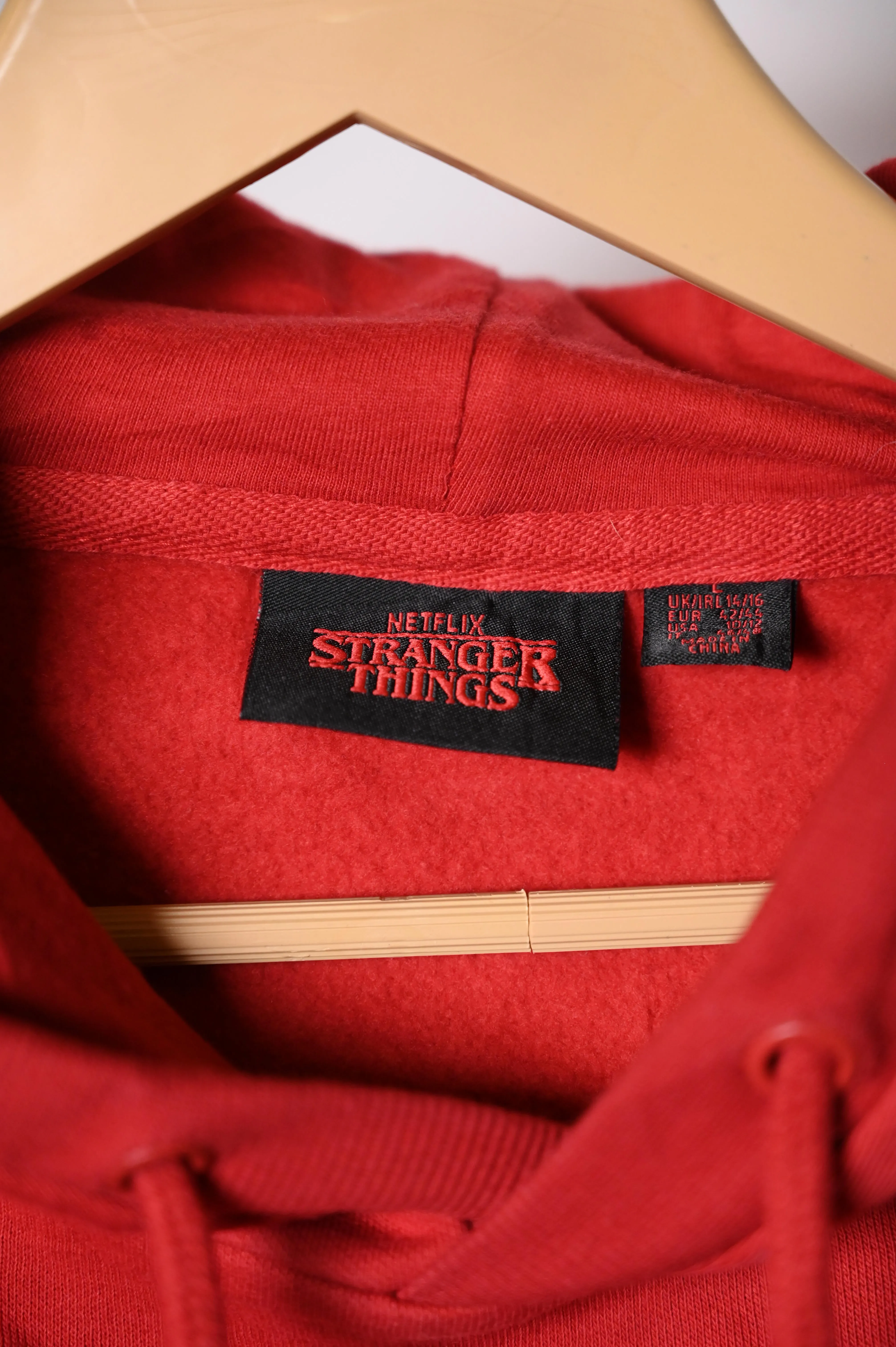 Stranger Things Red Hoodie (Medium/Large, Excellent Condition)